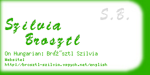 szilvia brosztl business card